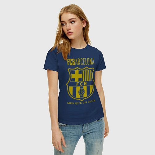 Женская футболка Barcelona FC / Тёмно-синий – фото 3