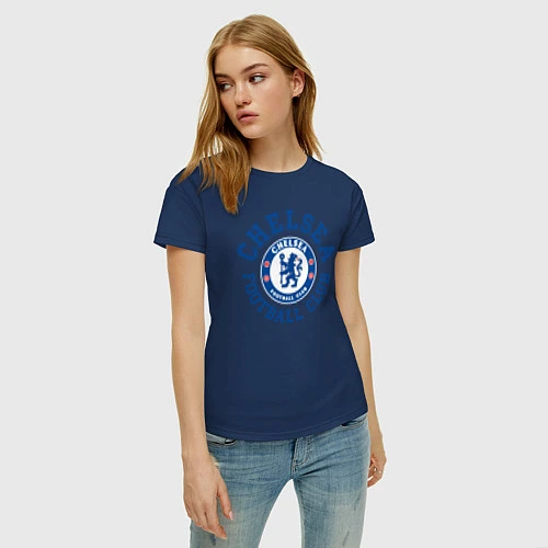 Женская футболка Chelsea FC / Тёмно-синий – фото 3