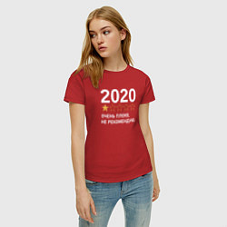 Футболка хлопковая женская 2020 НЕ РЕКОМЕНДУЮ, цвет: красный — фото 2
