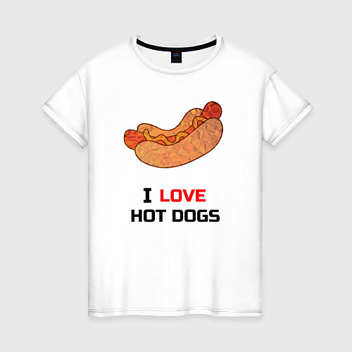 Женская футболка Love HOT DOGS / Белый – фото 1