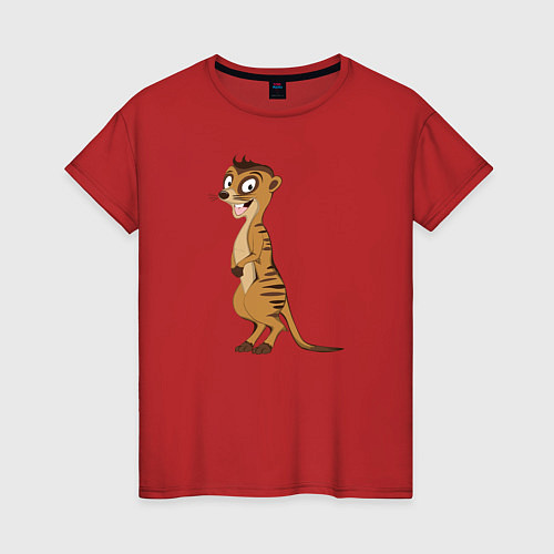Женская футболка Сурикат / Красный – фото 1