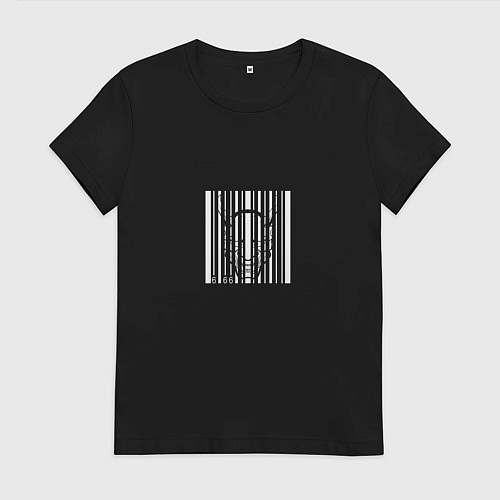 Женская футболка Штрих-код Дьявола / Черный – фото 1