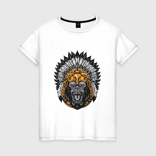 Женская футболка Шаман обезьян / Белый – фото 1