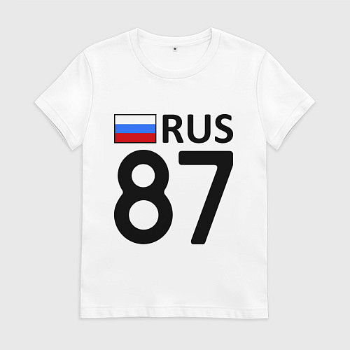 Женская футболка RUS 87 / Белый – фото 1