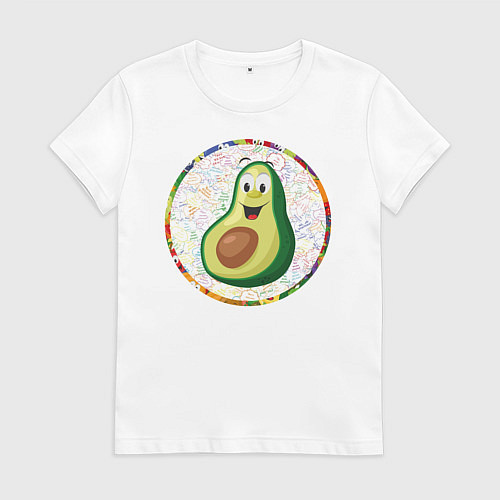 Женская футболка АнтиПсихоВирус Авокадо / Белый – фото 1