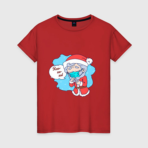 Женская футболка Коронавирусный Санта / Красный – фото 1