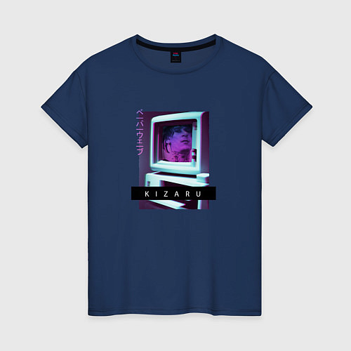 Женская футболка Vaporwave Kizaru Mac / Тёмно-синий – фото 1