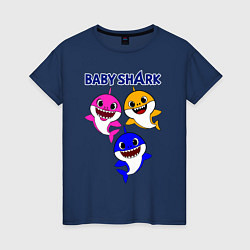 Футболка хлопковая женская Baby Shark, цвет: тёмно-синий
