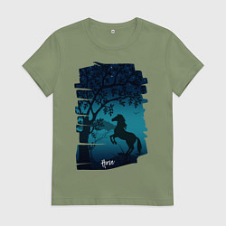 Женская футболка Конь