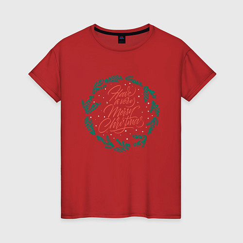 Женская футболка С рождеством / Красный – фото 1