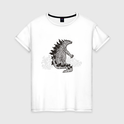 Женская футболка Годзилла / Белый – фото 1
