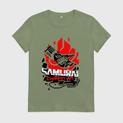 Женская футболка CYBERPUNK 2077 SAMURAI