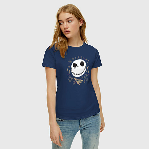 Женская футболка Holiday Scare King / Тёмно-синий – фото 3