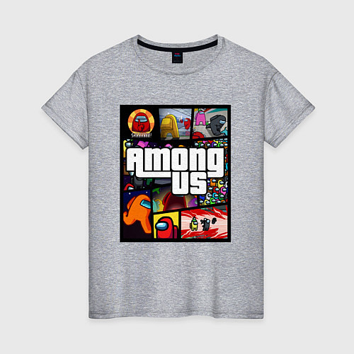Женская футболка AMONG US GTA / Меланж – фото 1