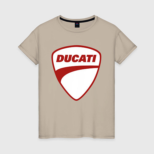 Женская футболка Ducati Logo Дукати Лого Z / Миндальный – фото 1