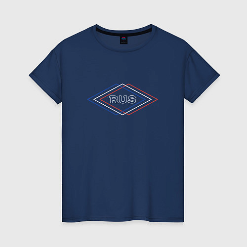 Женская футболка RUS / Тёмно-синий – фото 1
