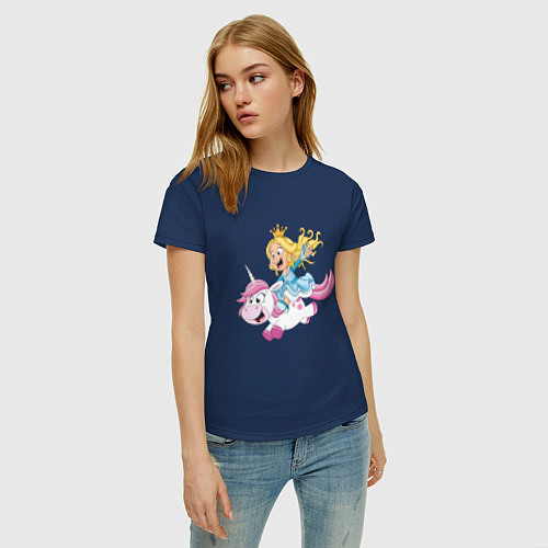 Женская футболка Принцесса на пони / Тёмно-синий – фото 3