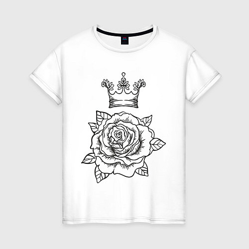 Женская футболка Роза и корона / Белый – фото 1