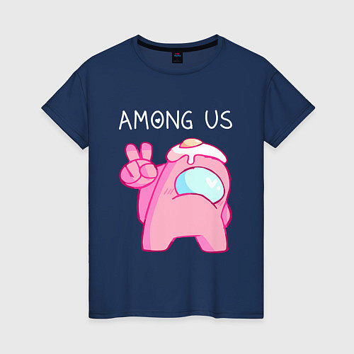 Женская футболка AMONG US - МИЛОТА / Тёмно-синий – фото 1