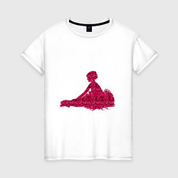 Футболка хлопковая женская Балерина, цвет: белый