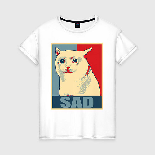 Женская футболка Sad Cat / Белый – фото 1