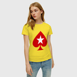Футболка хлопковая женская Покер Пики Poker Stars, цвет: желтый — фото 2