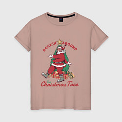 Женская футболка Rockin Santa