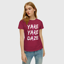 Футболка хлопковая женская YARE YARE DAZE, цвет: маджента — фото 2