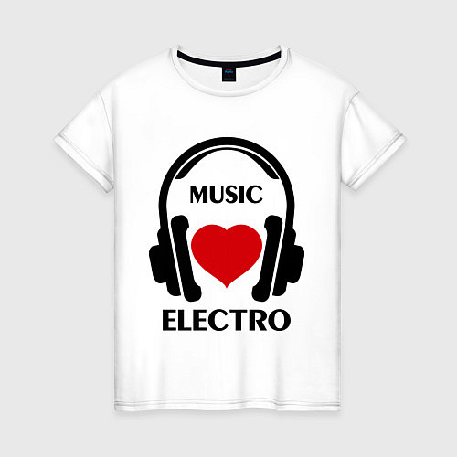 Женская футболка Electro Music is Love / Белый – фото 1