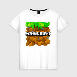 Футболка хлопковая женская Minecraft, цвет: белый