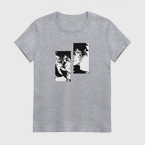 Женская футболка Черный клевер / Меланж – фото 1