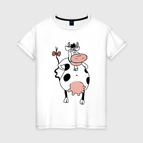 Женская футболка Смешная корова / Белый – фото 1