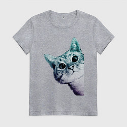 Женская футболка Любопытный кот