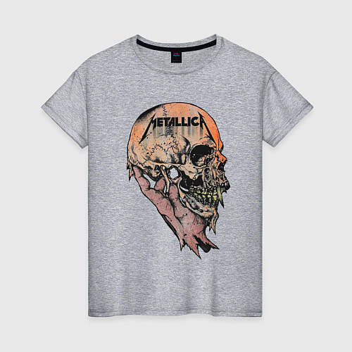 Женская футболка Metallica art 04 / Меланж – фото 1