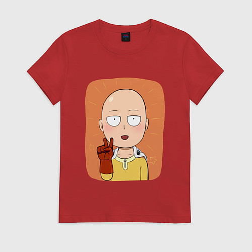 Женская футболка Сайтама One Punch Man / Красный – фото 1