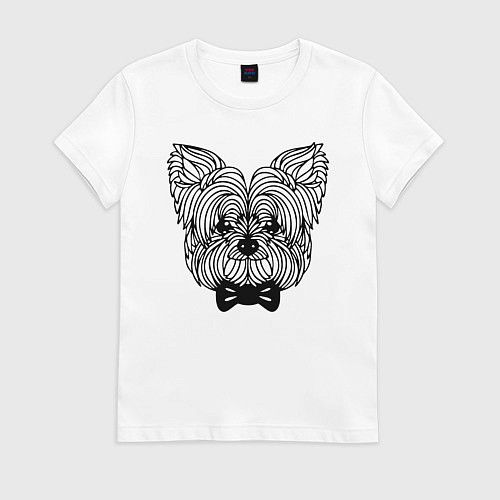 Женская футболка Йоркширский терьер с бантом / Белый – фото 1