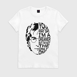 Женская футболка Джон Леннон, цитата Imagine