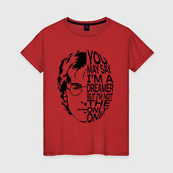 Женская футболка Джон Леннон, цитата Imagine