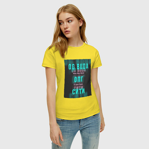 Женская футболка ОПГ Сити OG Buda / Желтый – фото 3