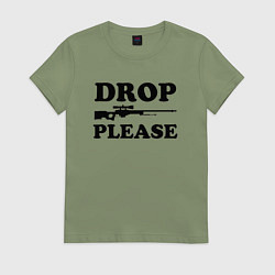 Футболка хлопковая женская Drop Please, цвет: авокадо