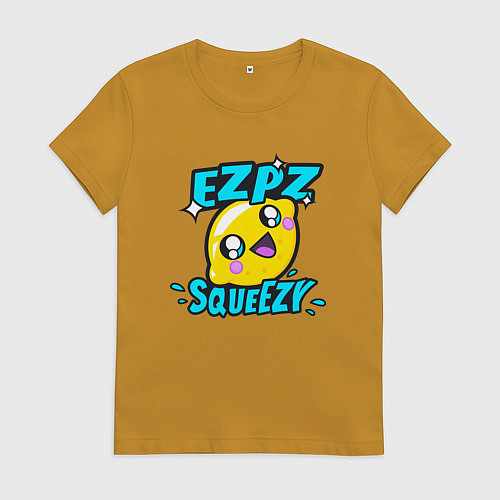 Женская футболка Easy Peasy Lemon Squeezy / Горчичный – фото 1