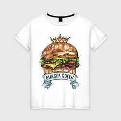 Футболка хлопковая женская Burger queen, цвет: белый