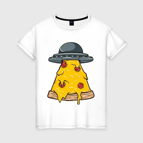 Женская футболка Пришельцы верят в пиццу / Белый – фото 1