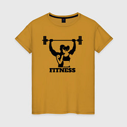 Футболка хлопковая женская Fitness, цвет: горчичный