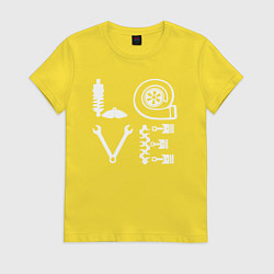 Футболка хлопковая женская Автомеханику, цвет: желтый