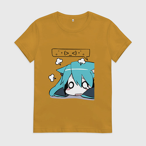 Женская футболка Грусть / Горчичный – фото 1