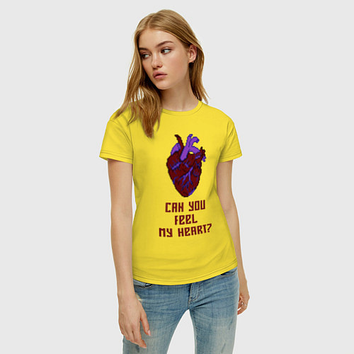 Женская футболка Bring Me The Horizon 2D Сердце / Желтый – фото 3