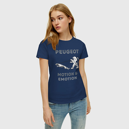 Женская футболка Пежо Ягуар Emotion / Тёмно-синий – фото 3