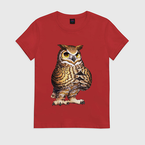 Женская футболка Мудрый филин / Красный – фото 1