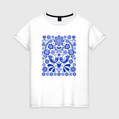 Женская футболка Синие птички счастья / Белый – фото 1